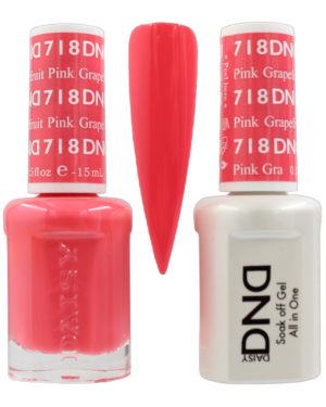 DND Duo Matching Pair Gel and Nail Polish - 718 Pink Grapefruit