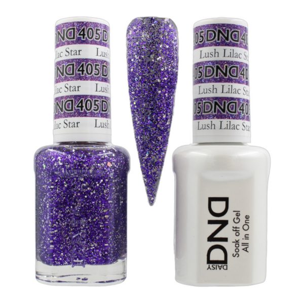 DND Duo Matching Pair Gel and Nail Polish - 405 Lush Lilac Star