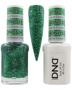 DND Duo Matching Pair Gel and Nail Polish - 524 Green To Green
