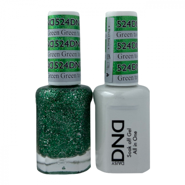 DND Duo Matching Pair Gel and Nail Polish – 524-Green to Green