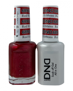 DND Duo Matching Pair Gel and Nail Polish – 689-Red Ribbons