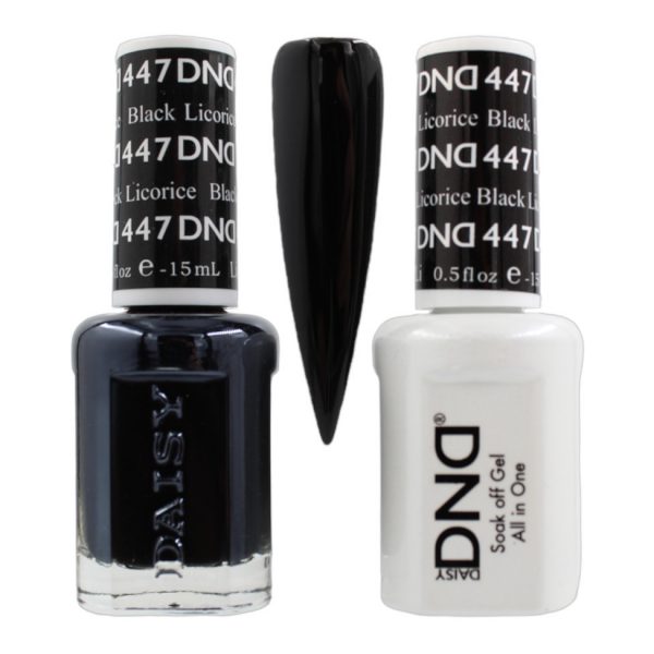 DND Duo Matching Pair Gel and Nail Polish - 447 Black Licorice