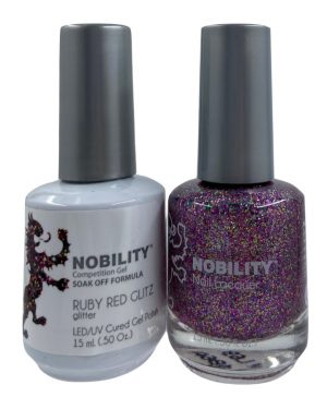 LeChat Nobility Color Gel Polish & Nail Lacquer 069 Ruby Red Glitz