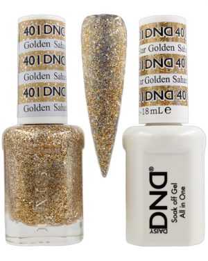 DND Duo Matching Pair Gel and Nail Polish - 401 Golden Sahara Star