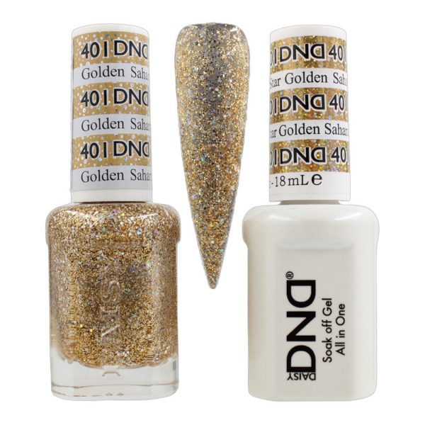 DND Duo Matching Pair Gel and Nail Polish - 401 Golden Sahara Star