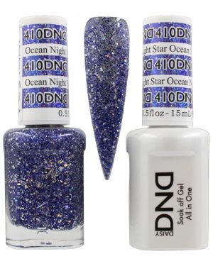 DND Duo Matching Pair Gel and Nail Polish - 410 Ocean Night Star