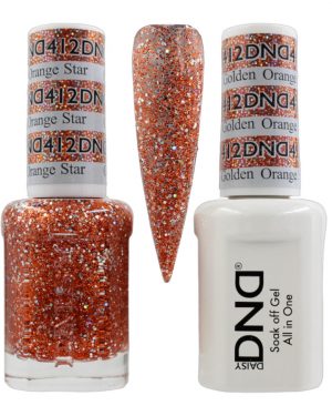 DND Duo Matching Pair Gel and Nail Polish - 412 Golden Orange Star