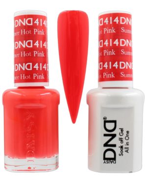 DND Duo Matching Pair Gel and Nail Polish - 414 Summer Hot Pink