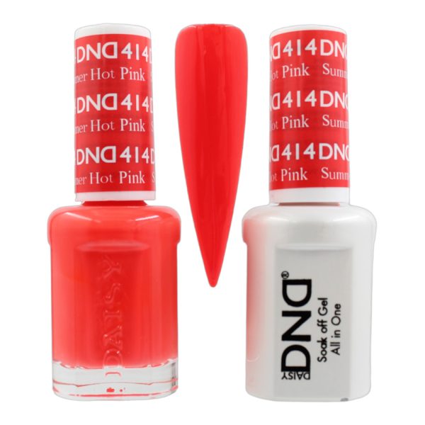 DND Duo Matching Pair Gel and Nail Polish - 414 Summer Hot Pink