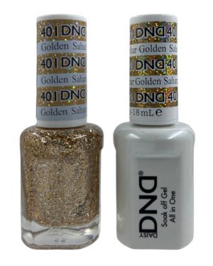 DND Duo Matching Pair Gel and Nail Polish – 401-Golden Sahara Star 1