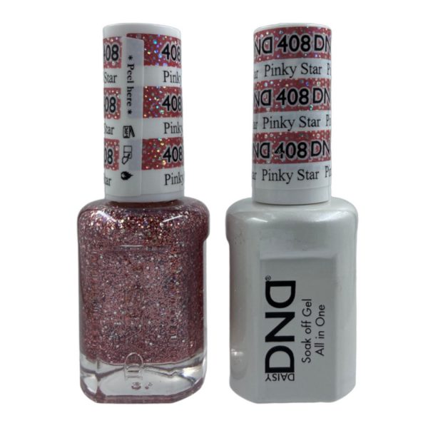 DND Duo Matching Pair Gel and Nail Polish – 408-Pinky Star