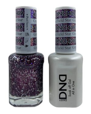 DND Duo Matching Pair Gel and Nail Polish – 409-Grape Field Star