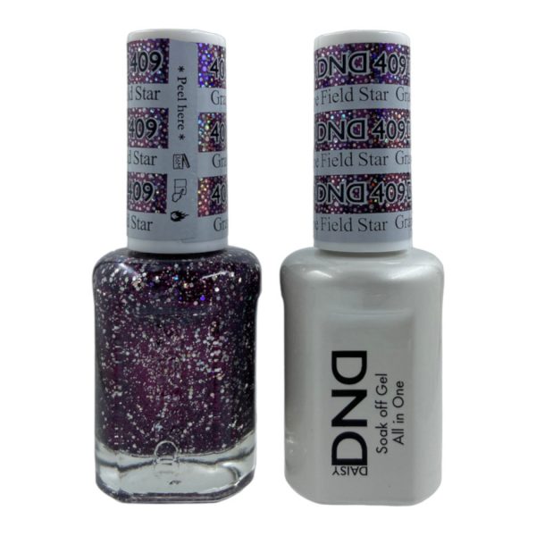 DND Duo Matching Pair Gel and Nail Polish – 409-Grape Field Star