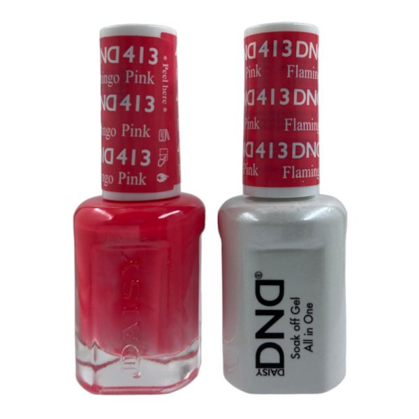 DND Duo Matching Pair Gel and Nail Polish – 413-Flamingo Pink