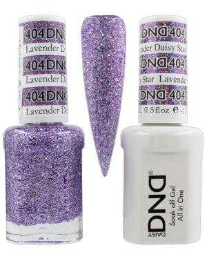 DND Duo Matching Pair Gel and Nail Polish - 404 Lavender Daisy Star