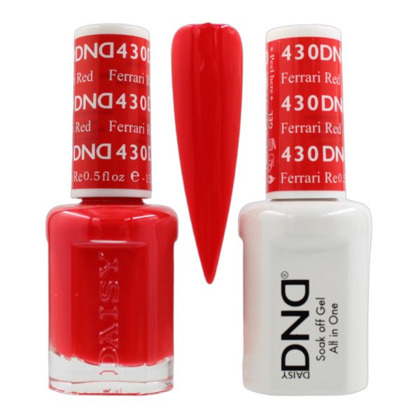 DND Duo Matching Pair Gel and Nail Polish - 430 Ferrari Red