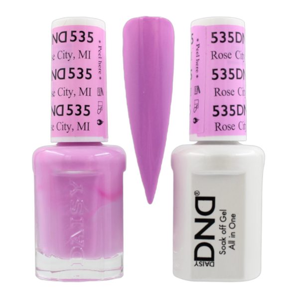 DND Duo Matching Pair Gel and Nail Polish - 535 Rose City, MI