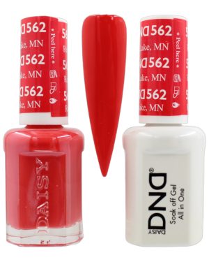 DND Duo Matching Pair Gel and Nail Polish - 562 Red Lake, MN
