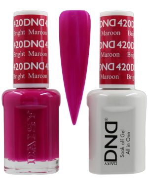 DND Duo Matching Pair Gel and Nail Polish - 420 Bright Maroon
